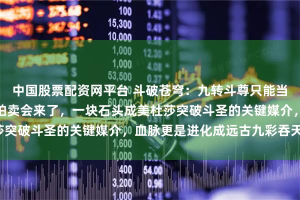 中国股票配资网平台 斗破苍穹：九转斗尊只能当拍卖师？大陆最高规格拍卖会来了，一块石头成美杜莎突破斗圣的关键媒介，血脉更是进化成远古九彩吞天蟒！